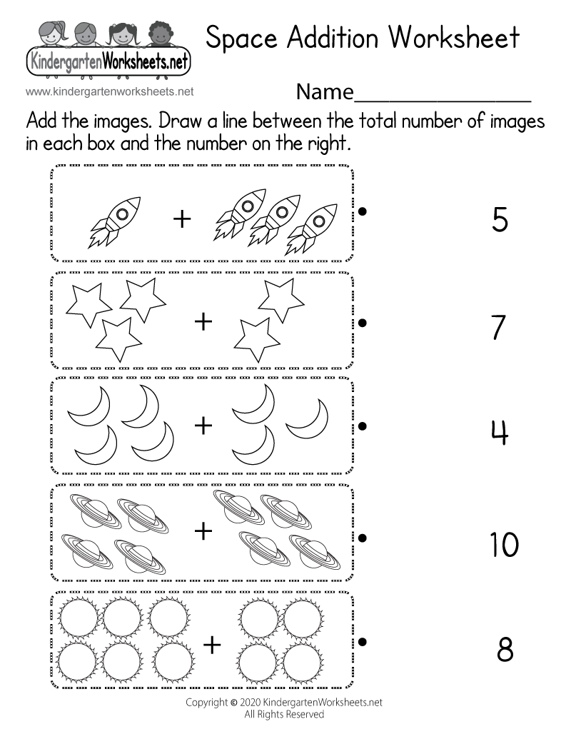 Space Addition Worksheet Free Printable Digital PDF