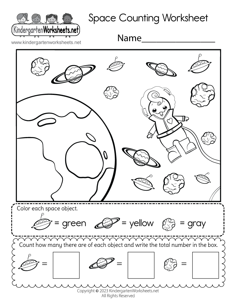 Space Counting Worksheet Free Printable Digital PDF