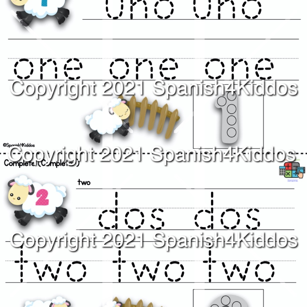 Spanish Math Practice Activities Collection Spanish4Kiddos