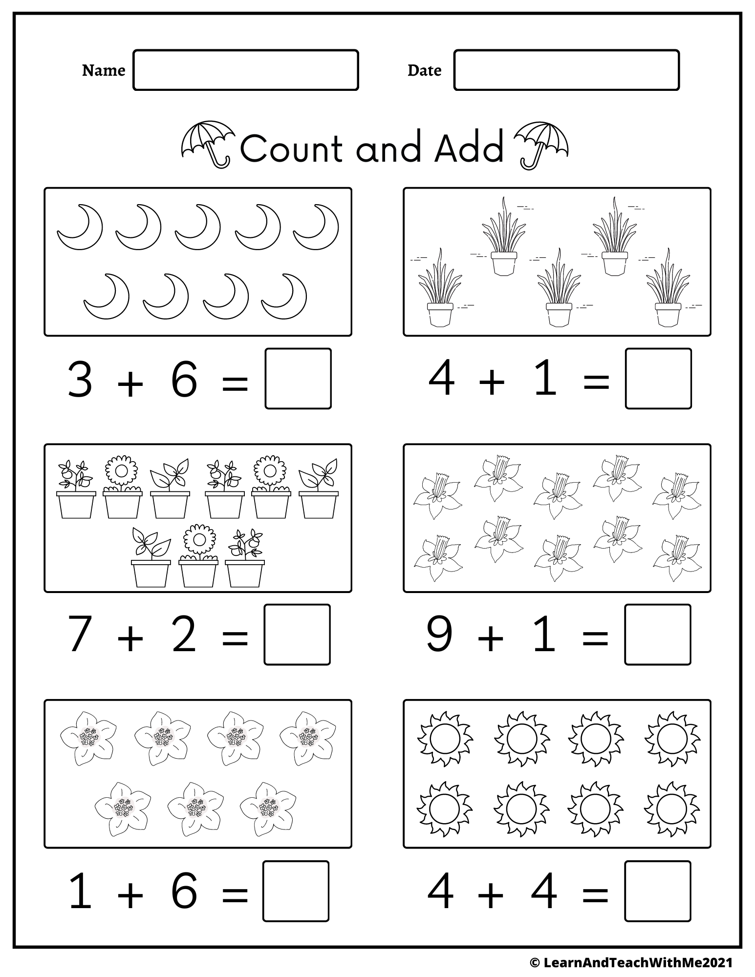 Spring Addition 1 10 Worksheets Made By Teachers