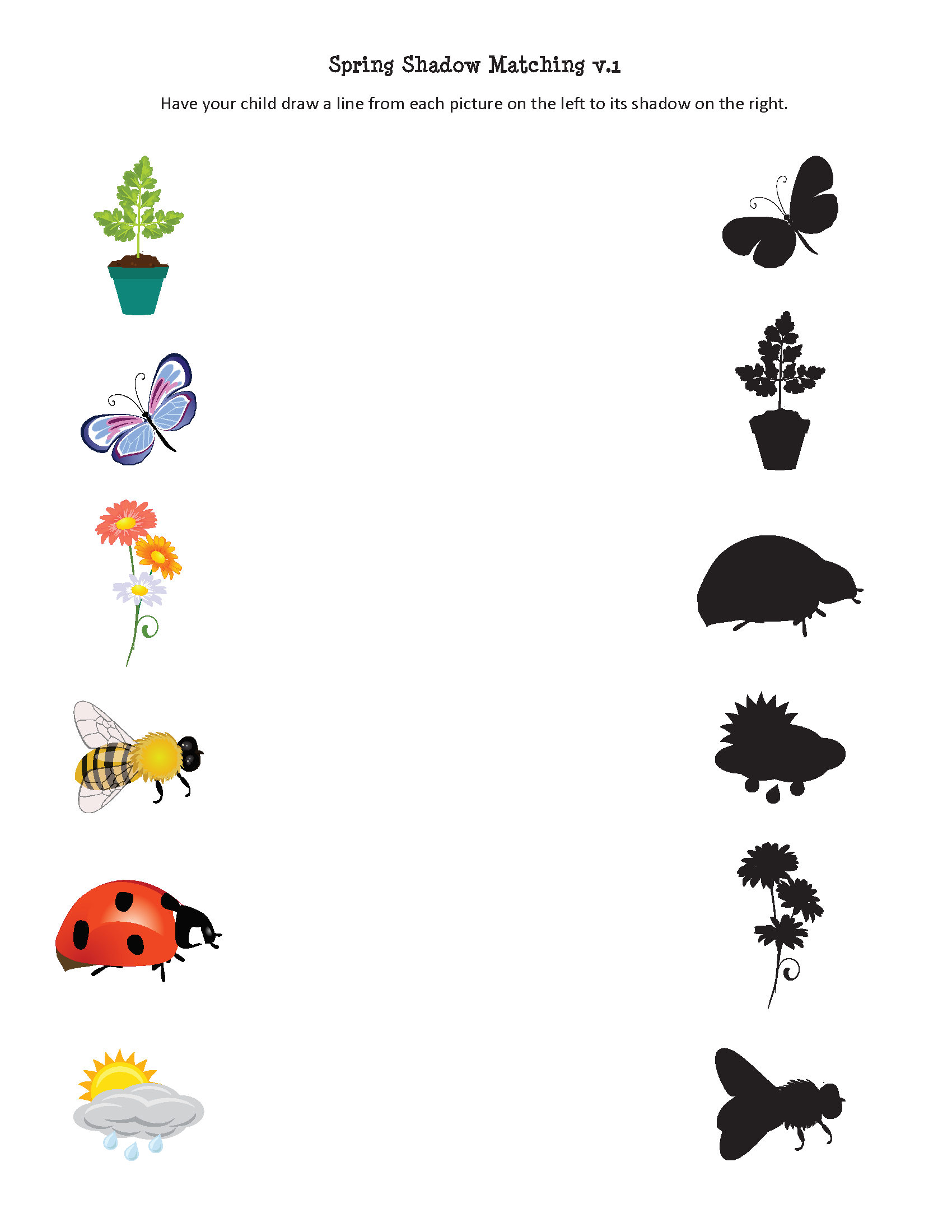 preschool spring worksheets