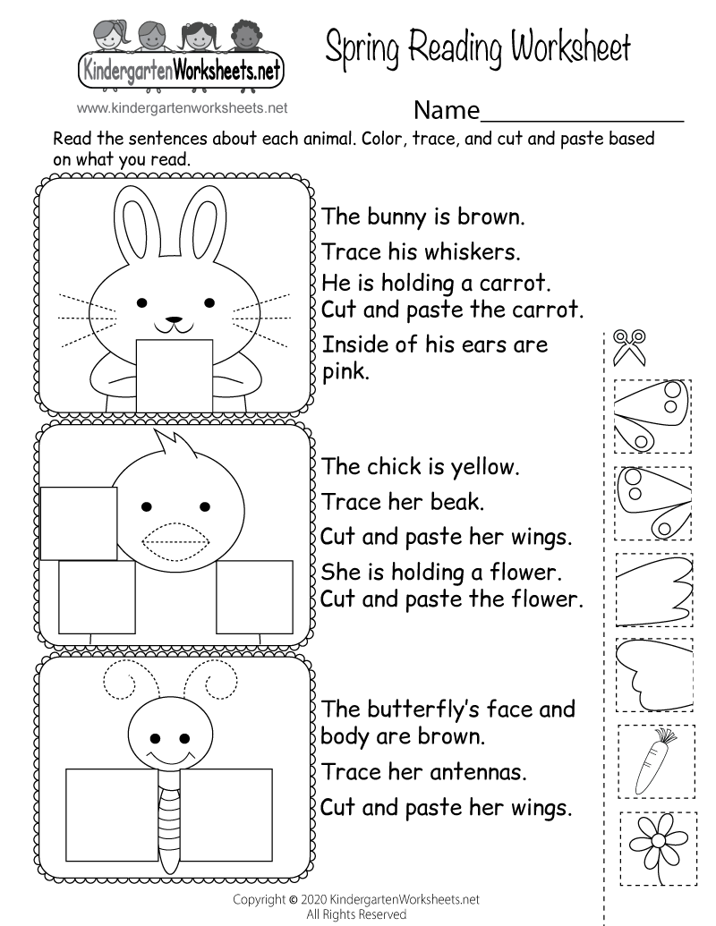 Spring Reading Worksheet Free Printable Digital PDF