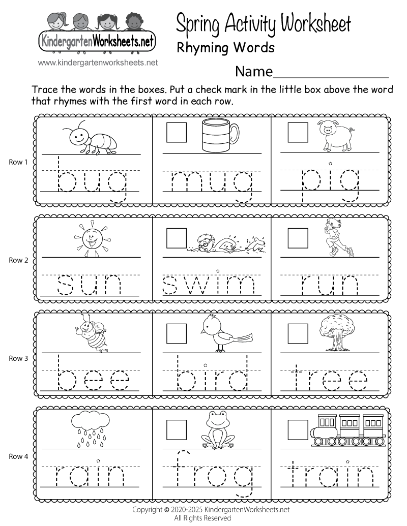 preschool spring worksheet