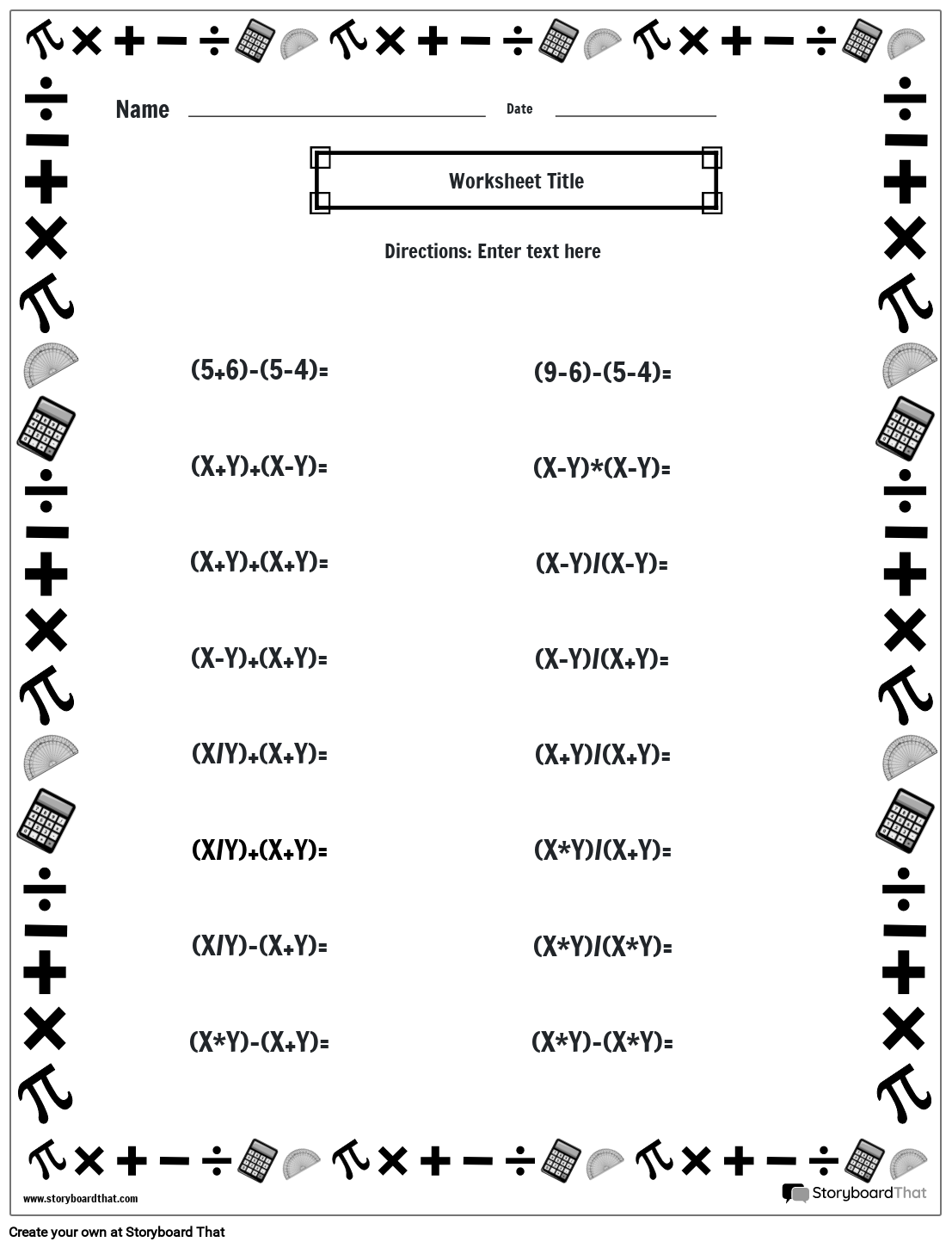 Storyboard That Free Mixed Operations Worksheets For Math Storyboard That Free Mixed Operations Worksheets For Math