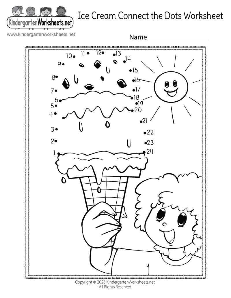 Summer Connect The Dots Worksheet Free Printable Digital PDF