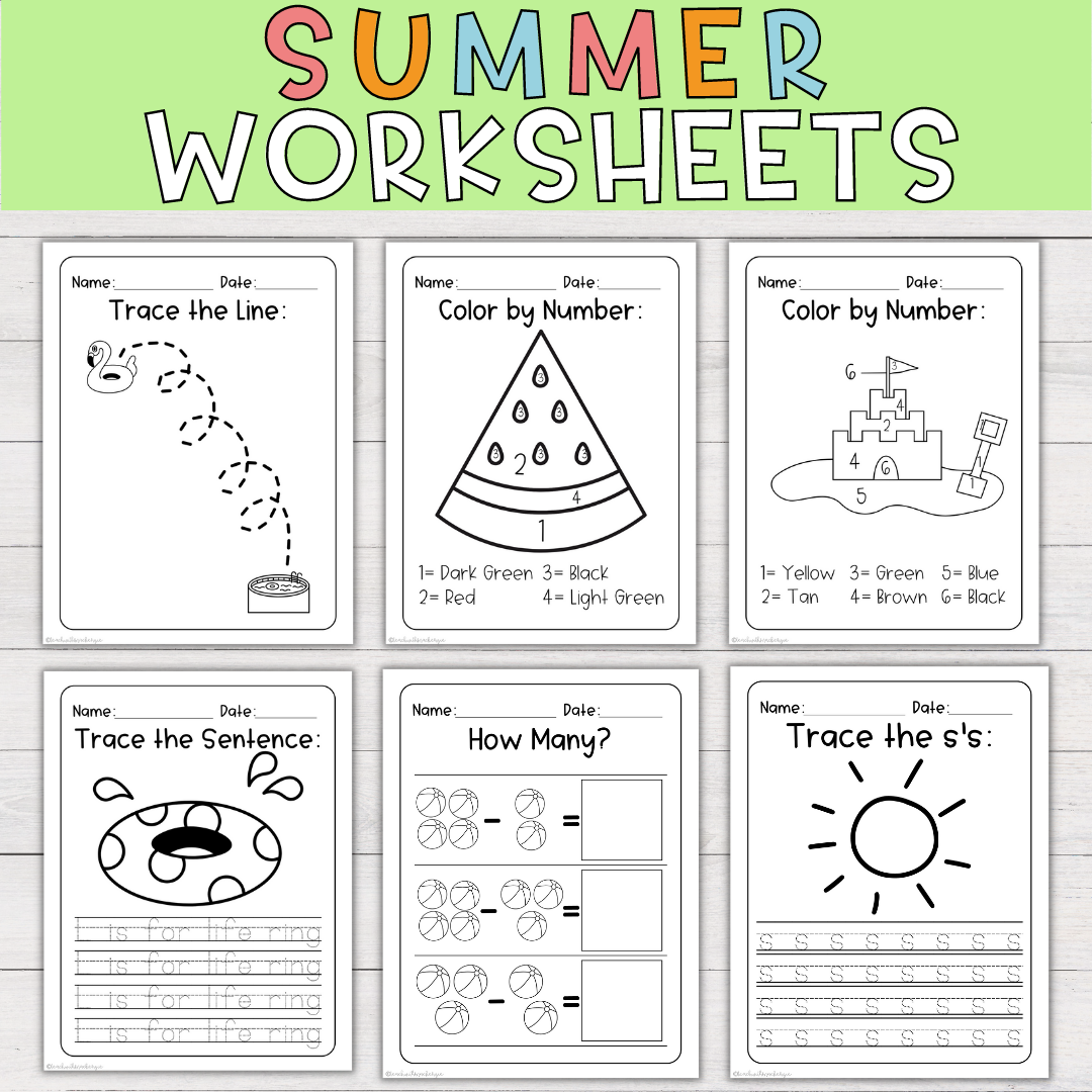 Summer Worksheet Bundle For Preschool And Kindergarten Made By Teachers Summer Worksheet Bundle For Preschool And Kindergarten Made By Teachers