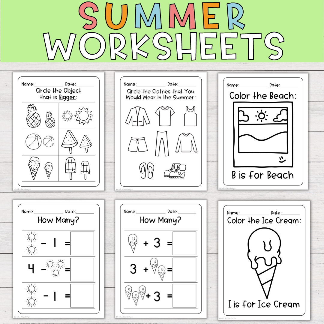 Summer Worksheet Bundle For Preschool And Kindergarten Made By Teachers
