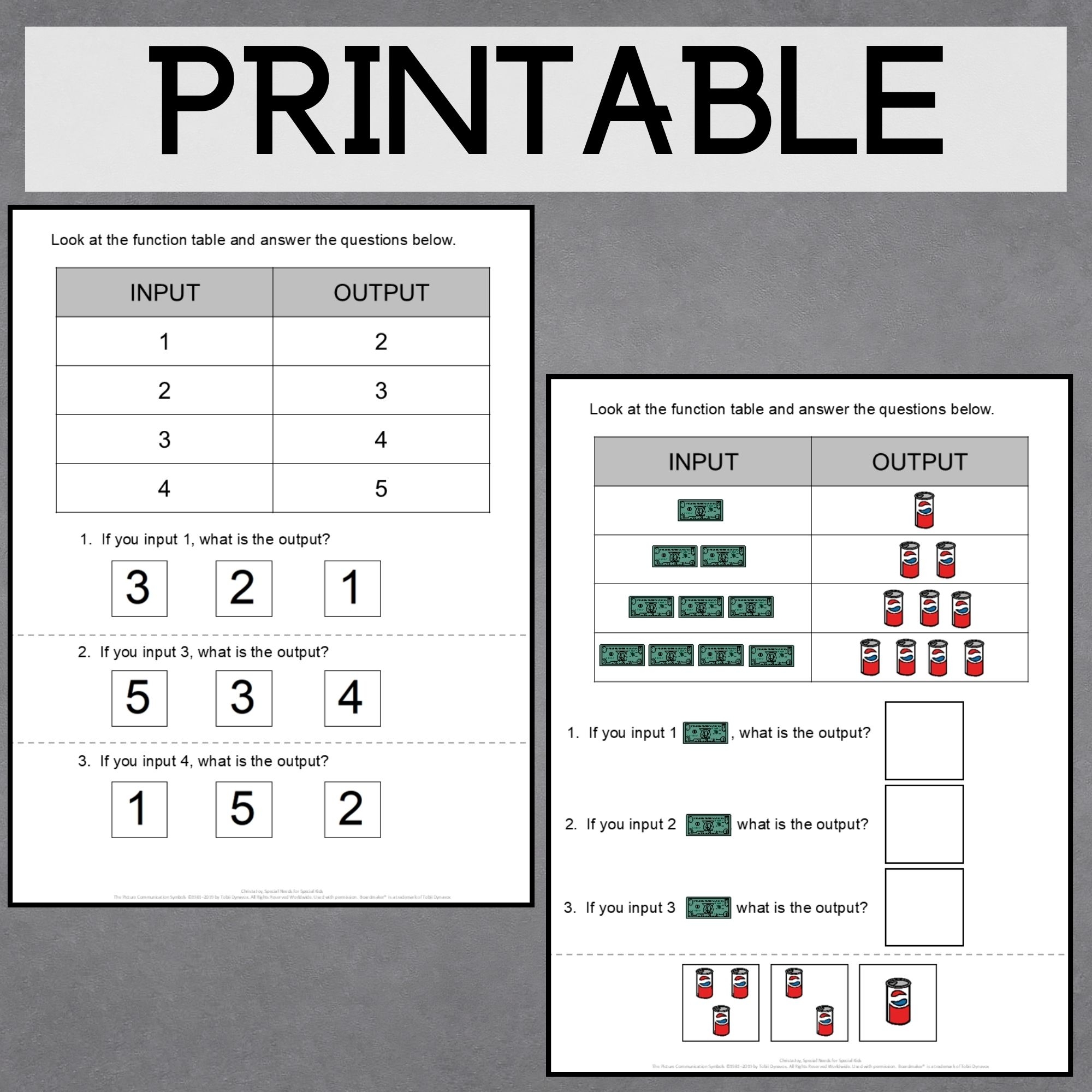 Super Simple Function Tables Functional Math Special Education Easy Algebra Special Needs For Special Kids Super Simple Function Tables Functional Math Special Education Easy Algebra Special Needs For Special Kids
