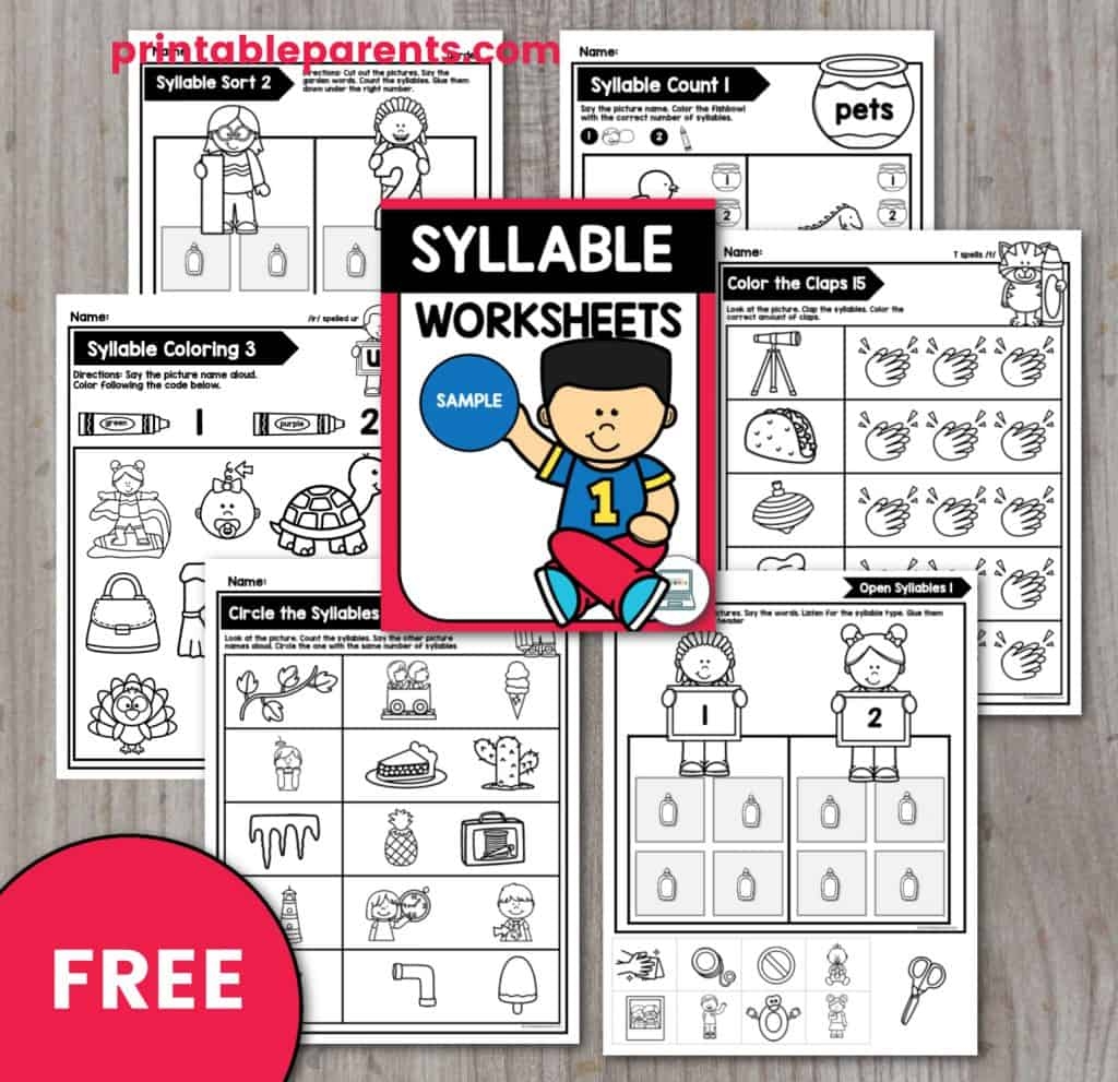 syllable worksheet for kindergarten