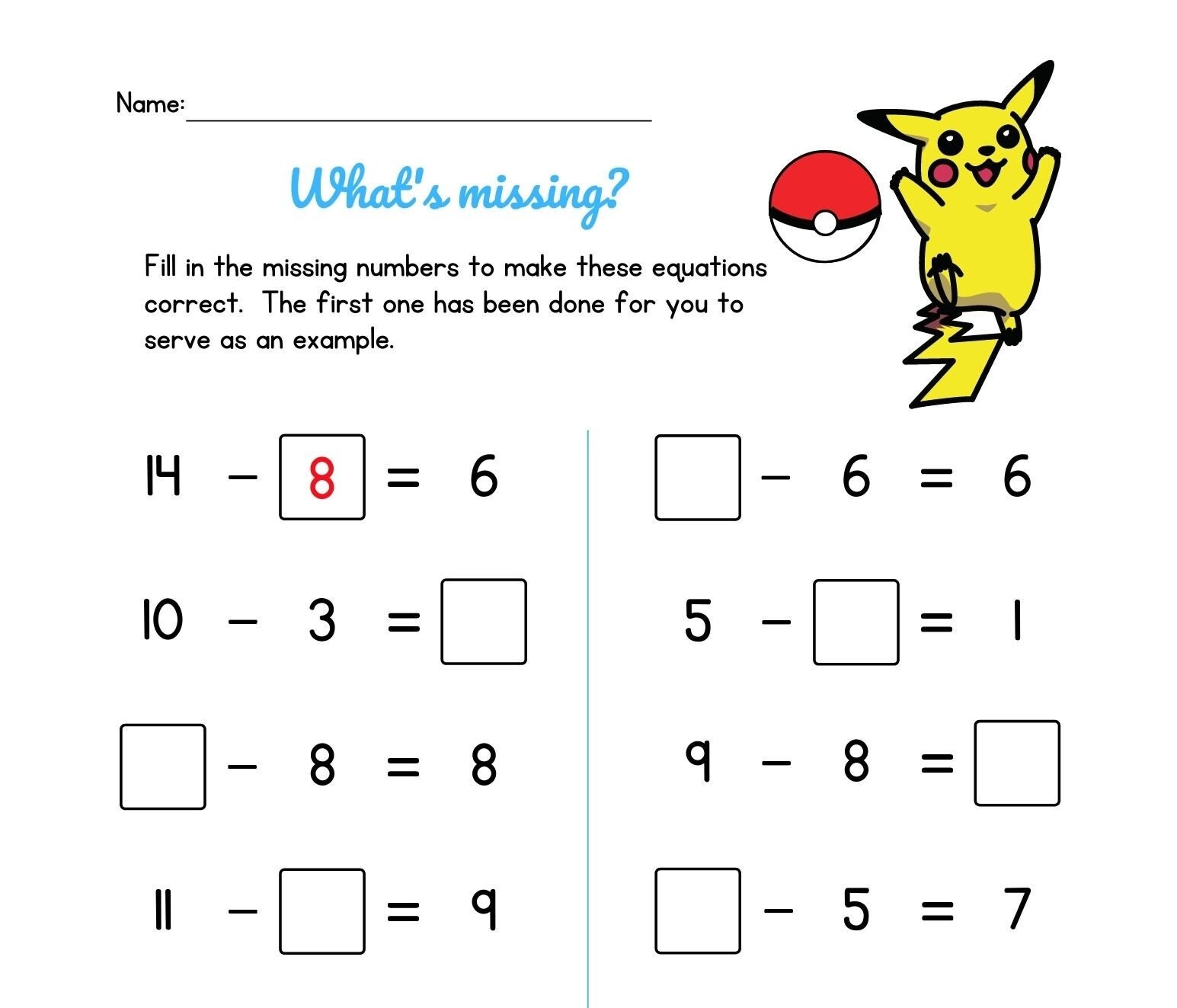 Teacher Supplies School Worksheet Pokemon Math Worksheet Bundle 1st Grade 9 Pages Teacher Lessons Fun Worksheet Etsy
