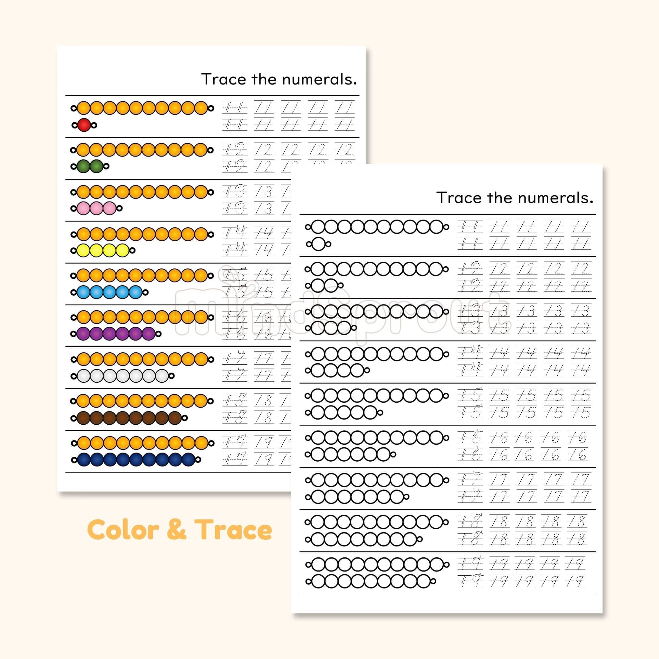 montessori math worksheets