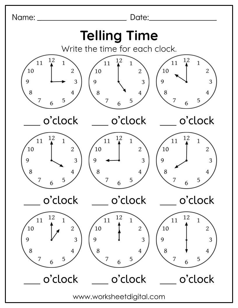 Telling Time Worksheet Digital Analog Clock Practice PDF Etsy Israel