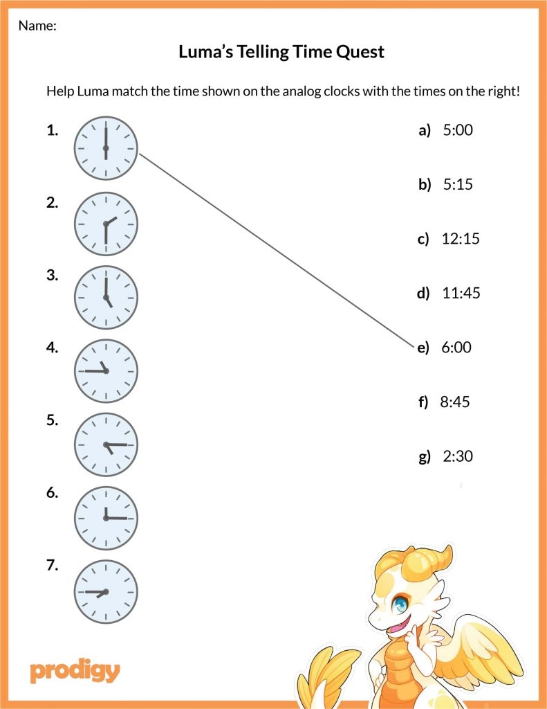 Telling Time Worksheets 20 Effective Practice Materials Prodigy Math Blog