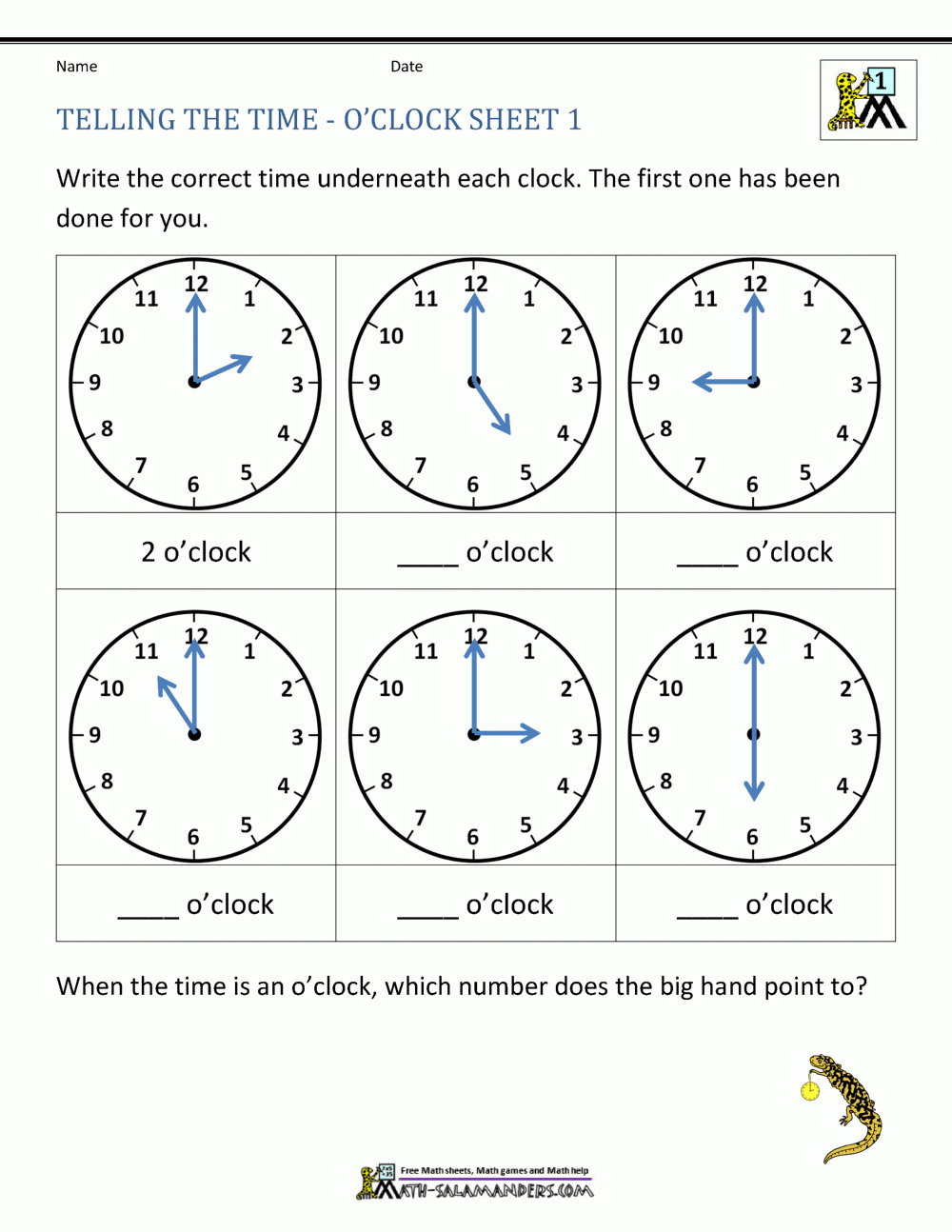 kindergarten telling time worksheets