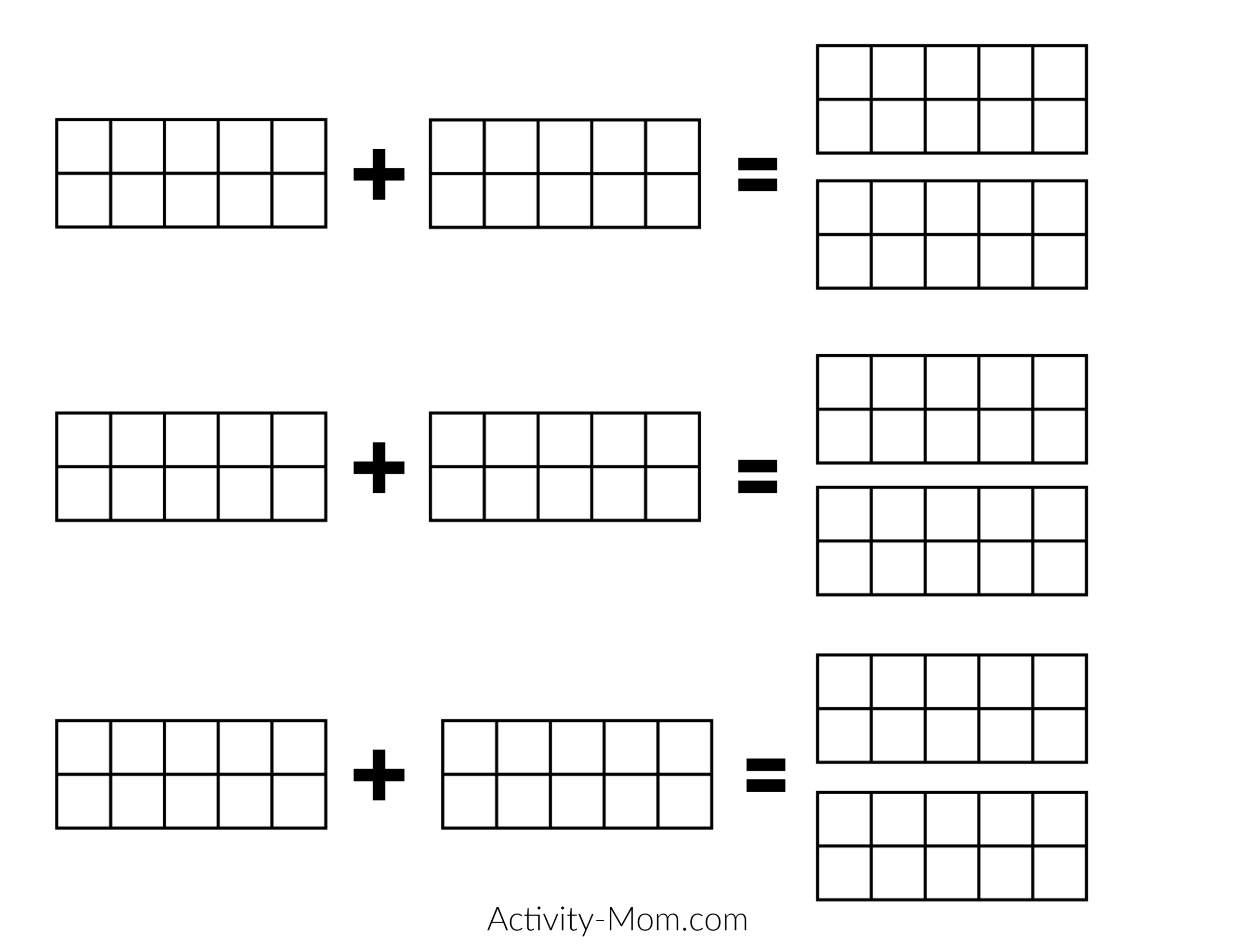 Ten Frame Addition Worksheets free Printable The Activity Mom