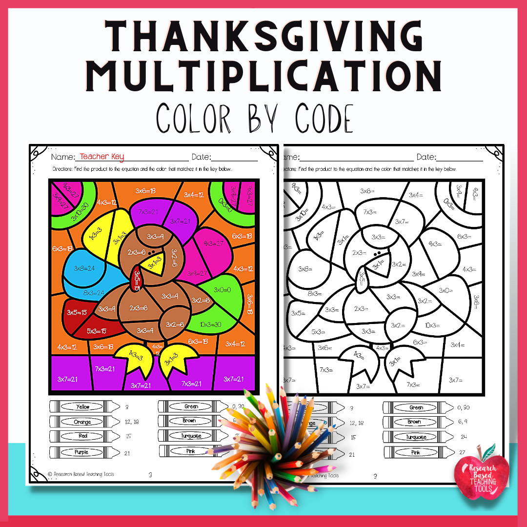 Thanksgiving Multiplication Color By Code Fun Math Activities For Grades 3 5 Made By Teachers Thanksgiving Multiplication Color By Code Fun Math Activities For Grades 3 5 Made By Teachers