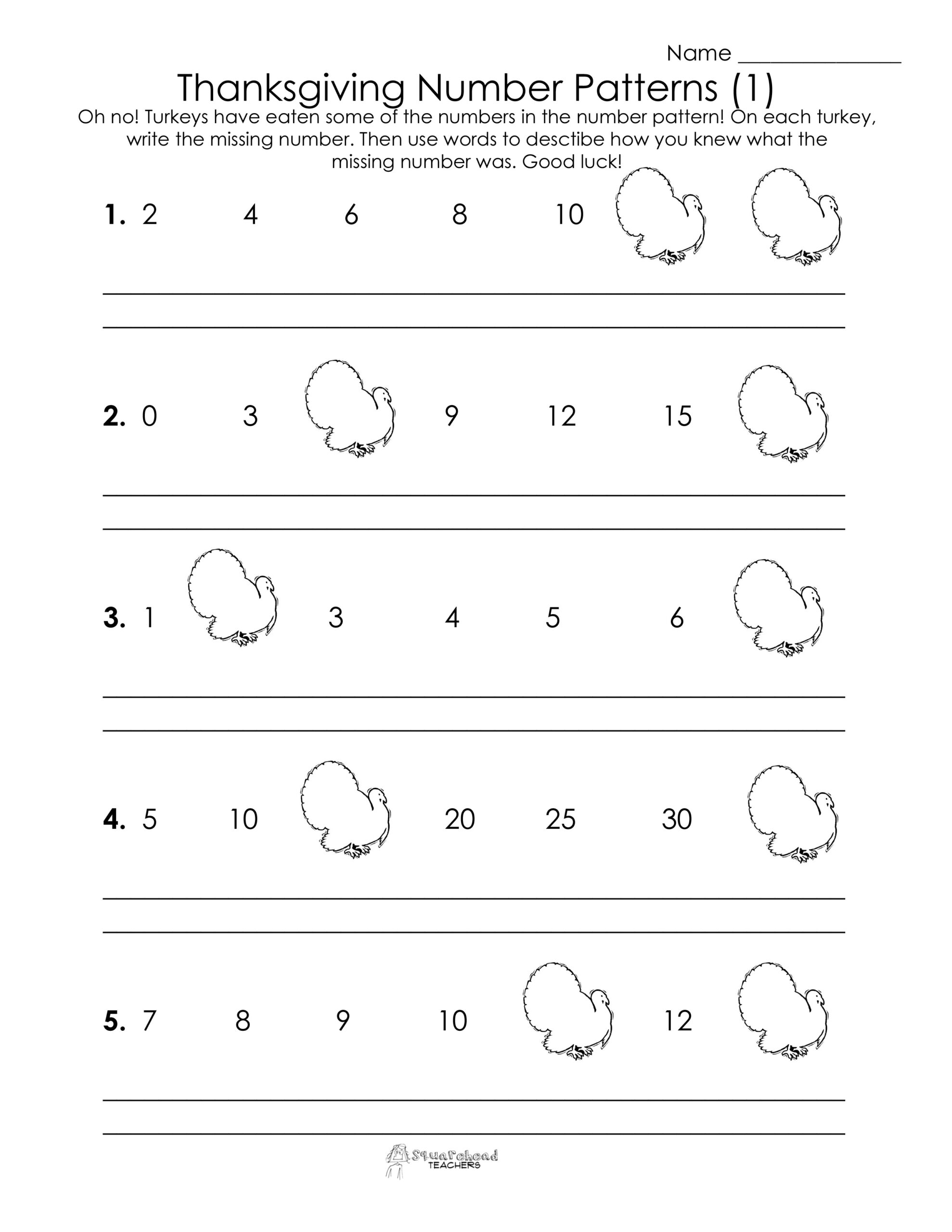 math pattern worksheets
