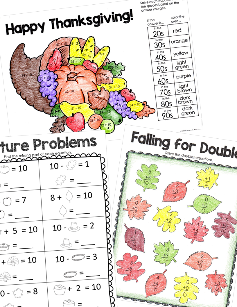 thanksgiving math worksheets 2nd grade