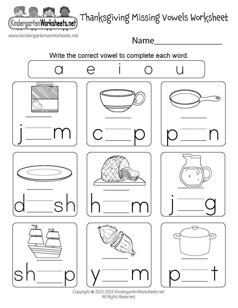 Thanksgiving Phonics Worksheet Free Printable Digital PDF