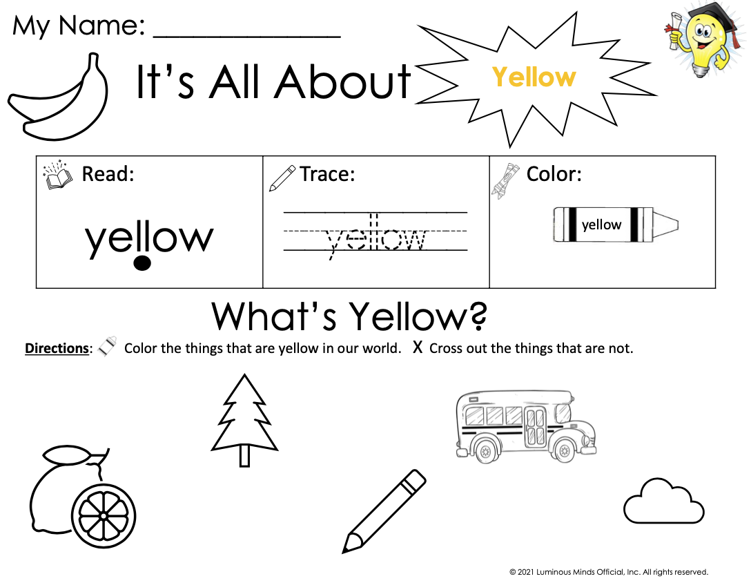 The Color Yellow Activity Pack Introduce And Teach The Color Yellow Classful