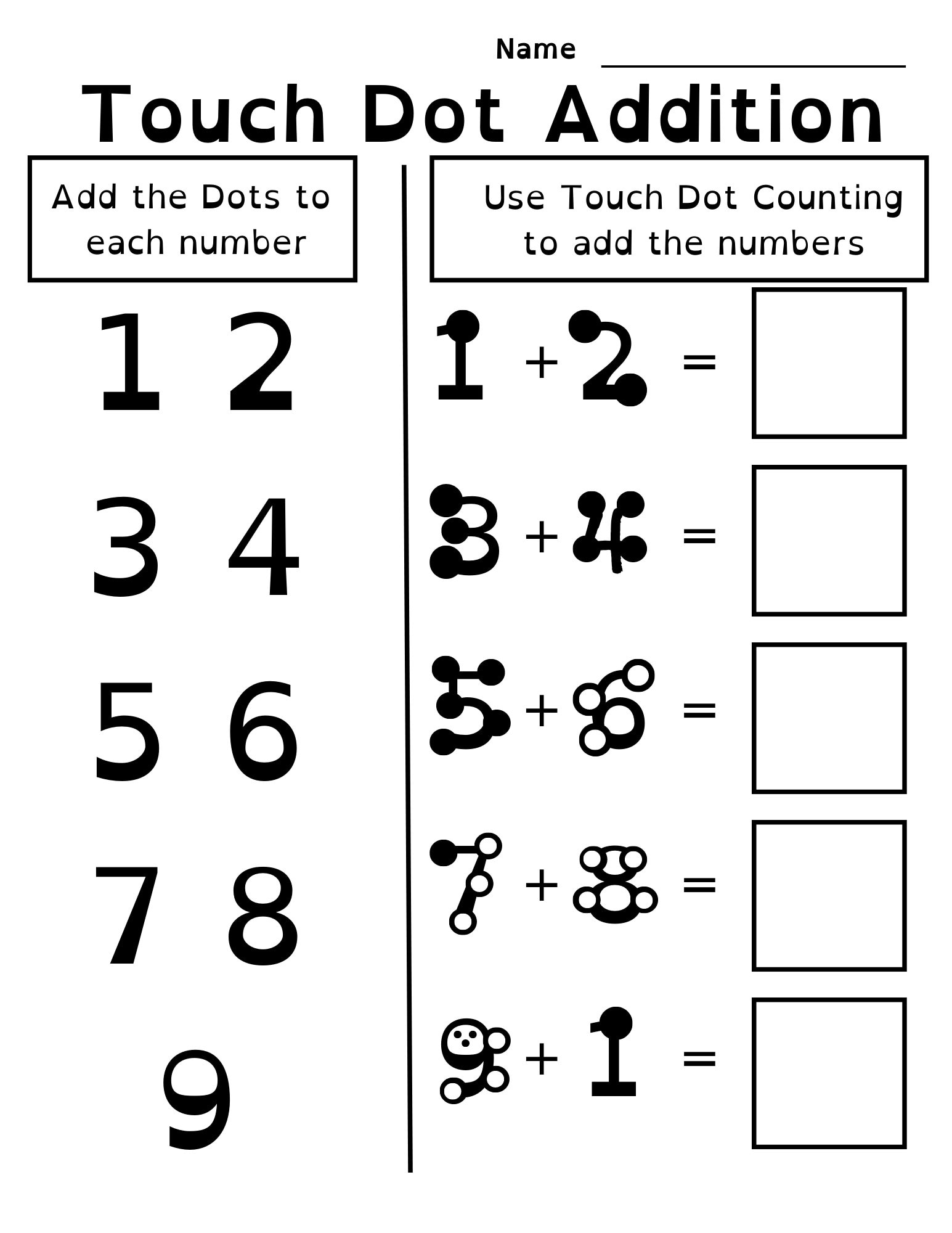 Touch Dot Math And Addition Etsy