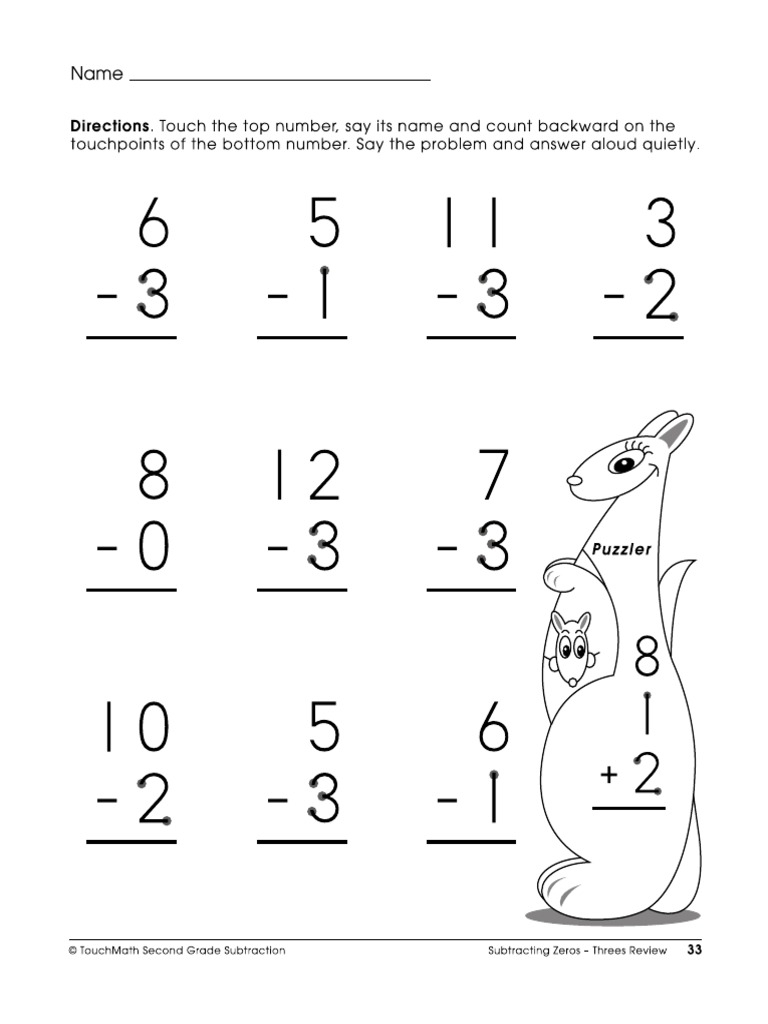 Touch Math Worksheet PDF PDF Worksheets Library