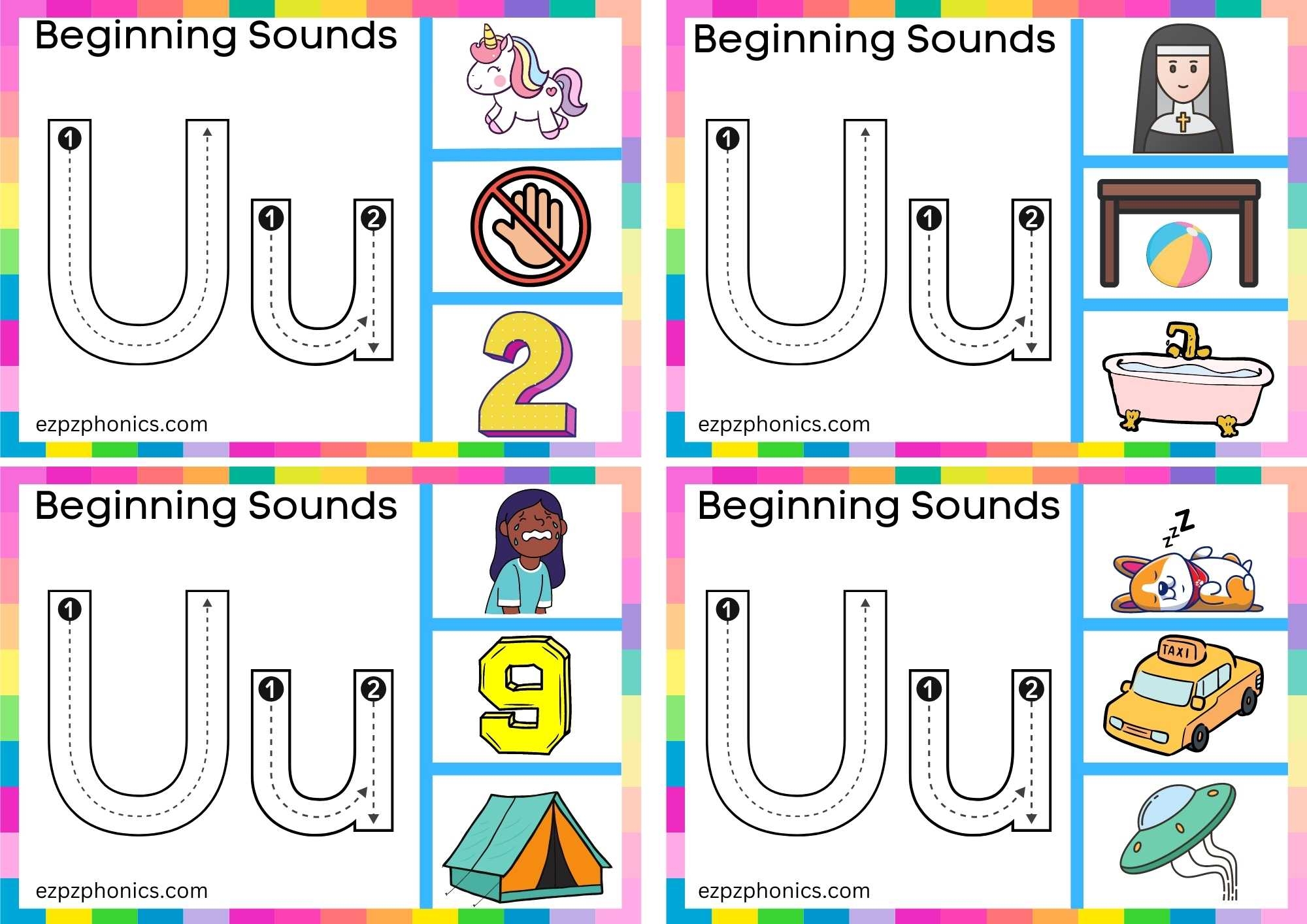 Trace The Letter U And Clip The Image Set 1 Ezpzphonics
