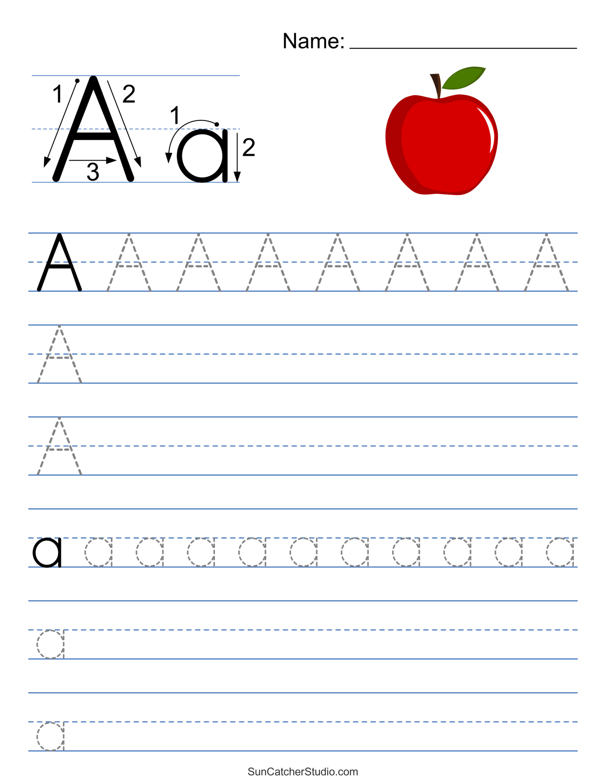 handwriting worksheets for kindergarten pdf