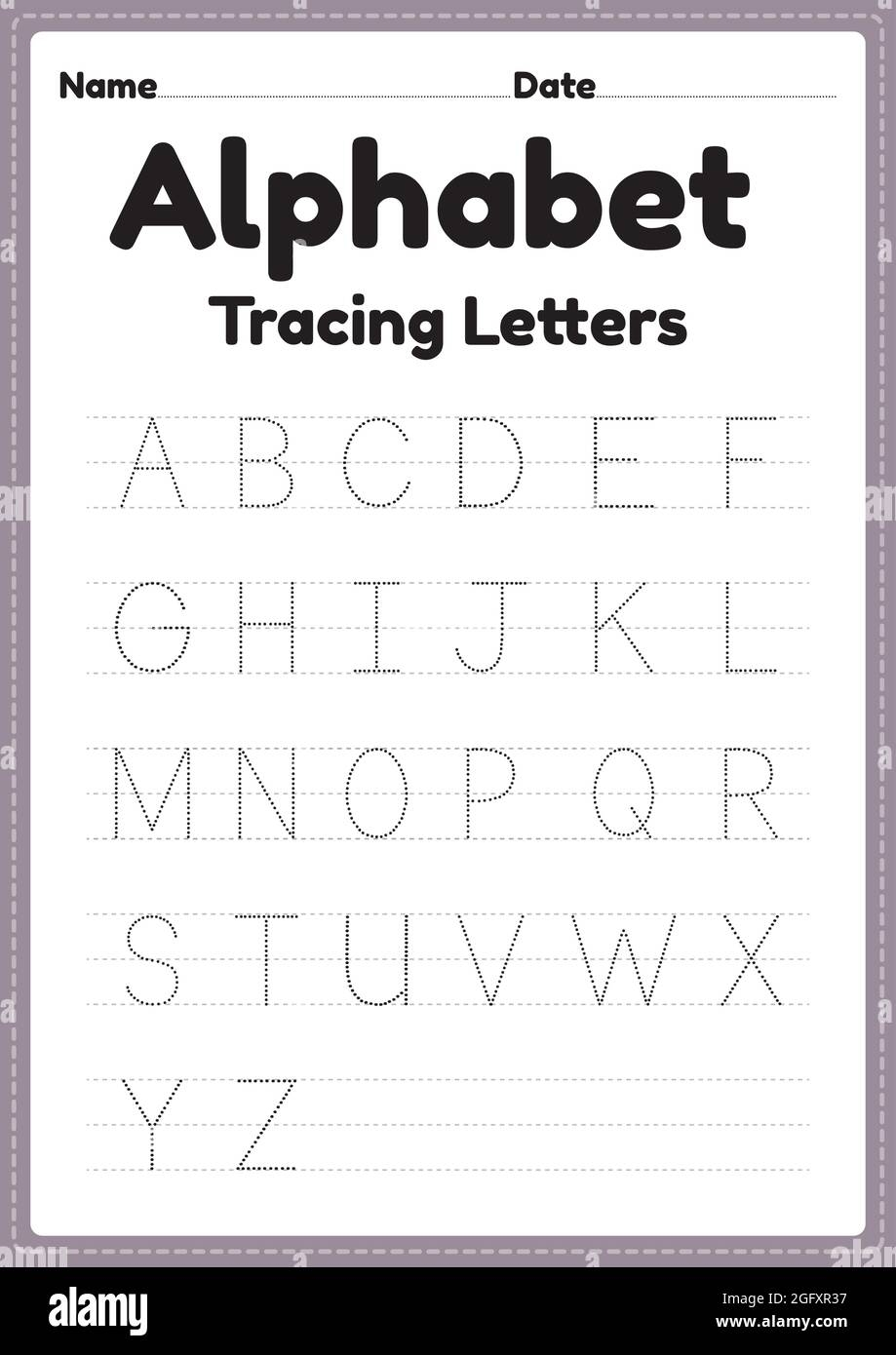 Tracing Letters Alphabet Worksheet For Kindergarten And Preschool Kids For Handwriting Practice And Educational Activities In A Printable Page Stock Vector Image Art Alamy Tracing Letters Alphabet Worksheet For Kindergarten And Preschool Kids For Handwriting Practice And Educational Activities In A Printable Page Stock Vector Image Art Alamy