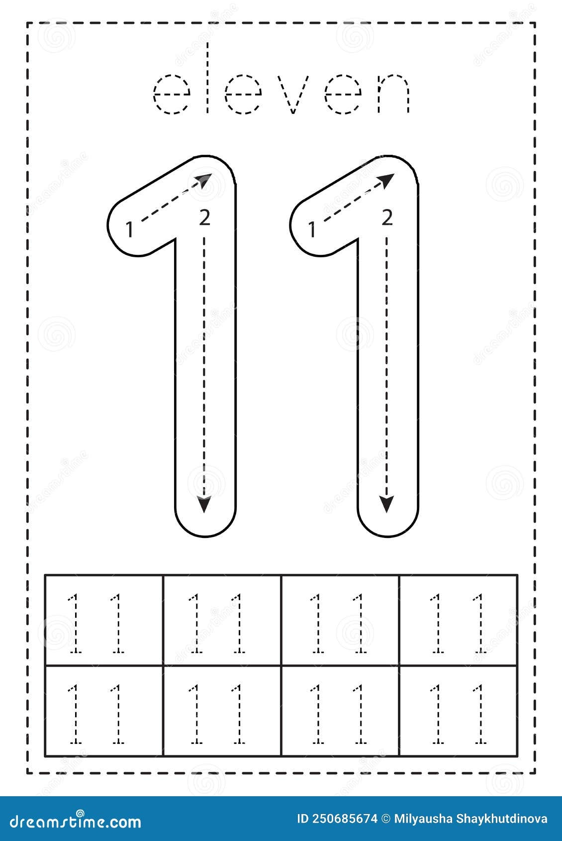 Tracing Number Eleven Preschool Worksheet Black And White Stock Vector Illustration Of School Cartoon 250685674 Tracing Number Eleven Preschool Worksheet Black And White Stock Vector Illustration Of School Cartoon 250685674