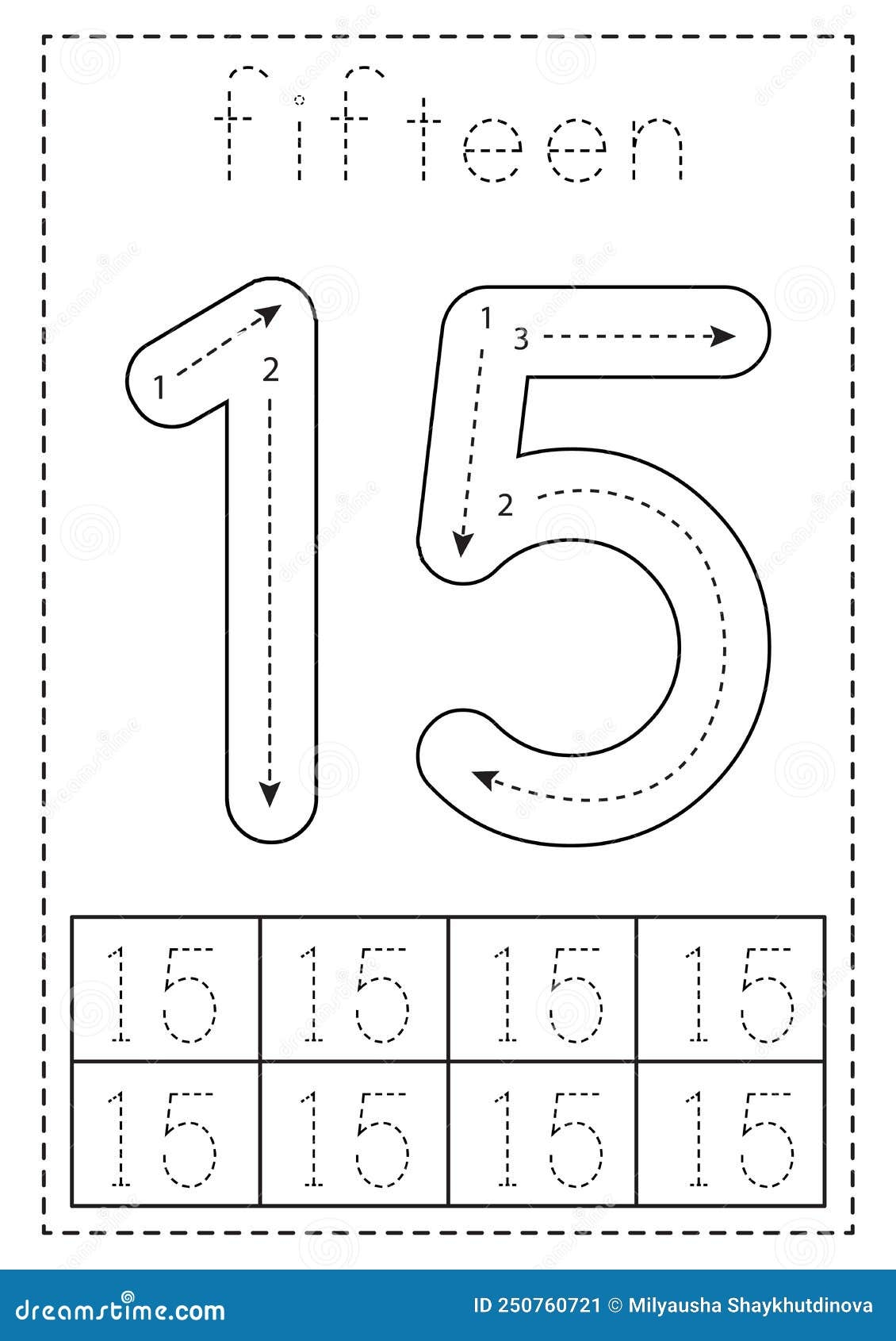 number 15 worksheet for preschool