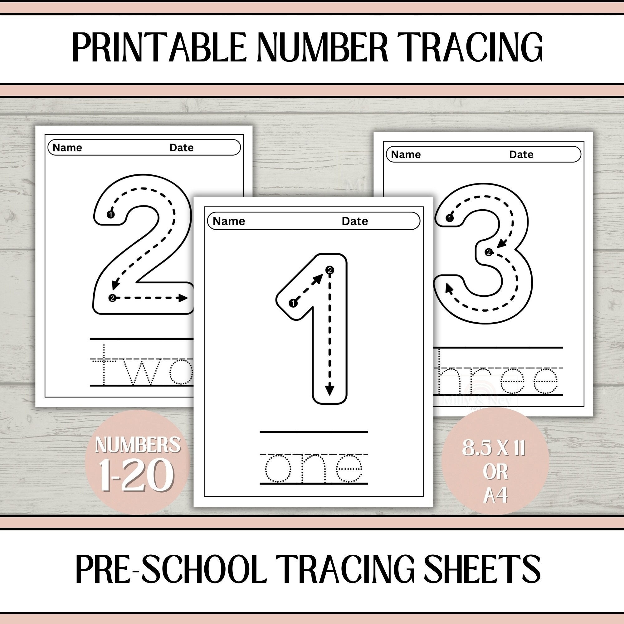 number tracing worksheets for preschoolers