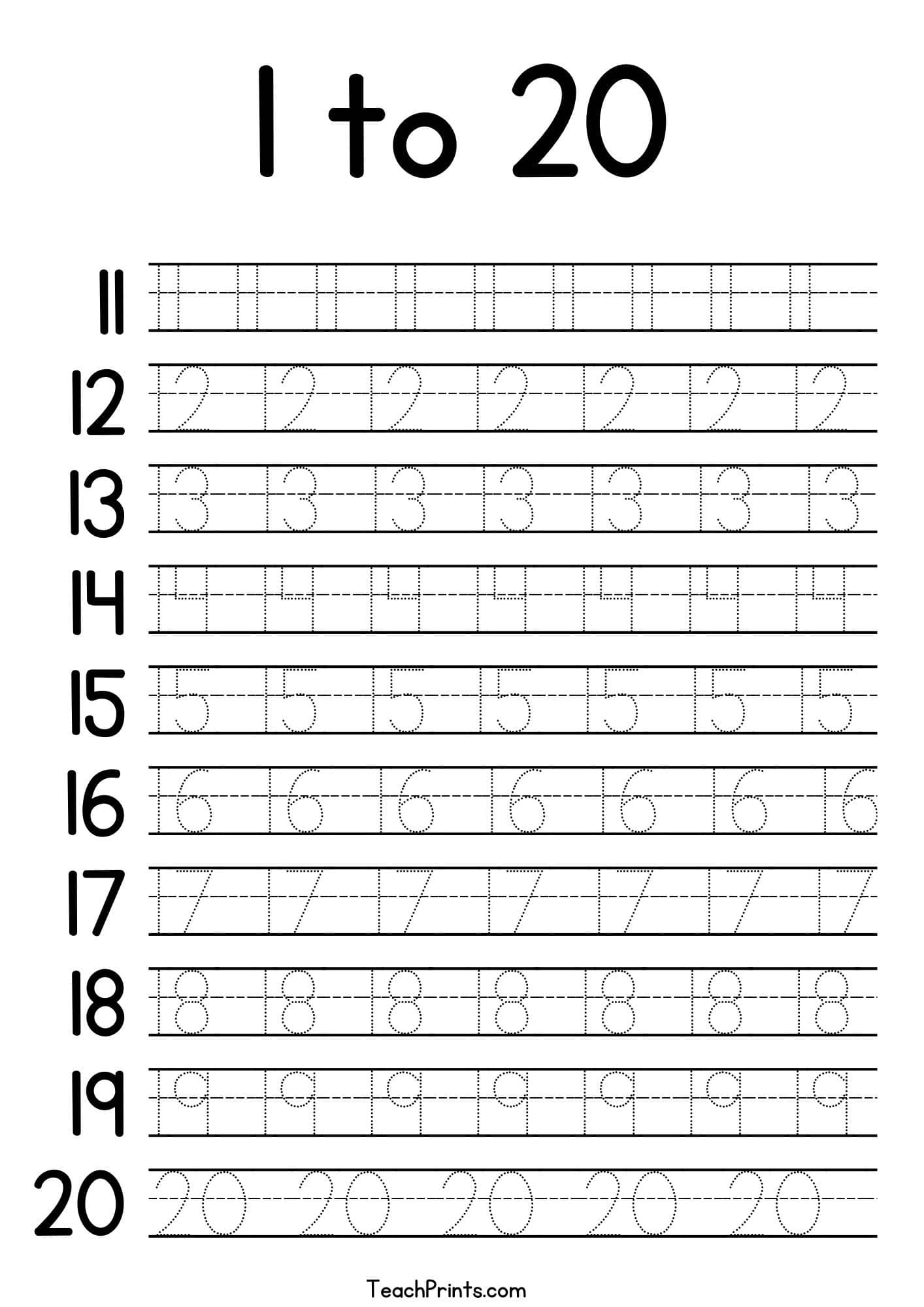 tracing numbers worksheets printable