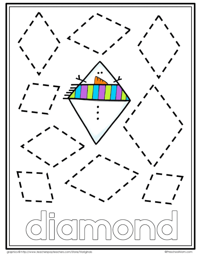 diamond worksheets for preschoolers