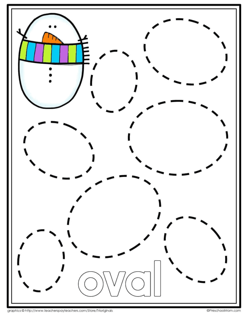oval worksheet for preschool