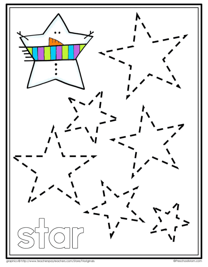preschool star worksheet
