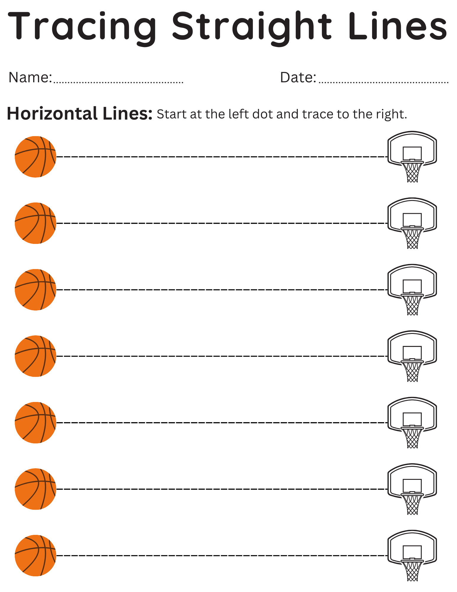 Tracing Straight Lines Kindergarten Worksheets Horizontal Line Vertical Line Made By Teachers