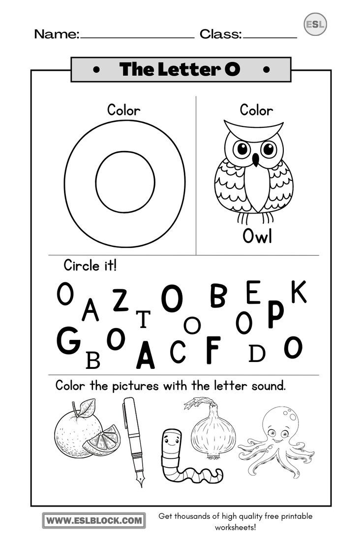 letter o worksheet preschool