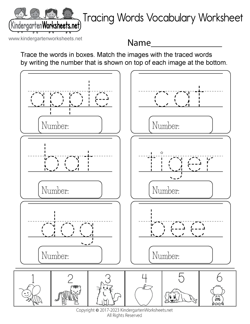 Tracing Words Vocabulary Worksheet Free Printable Digital PDF Tracing Words Vocabulary Worksheet Free Printable Digital PDF