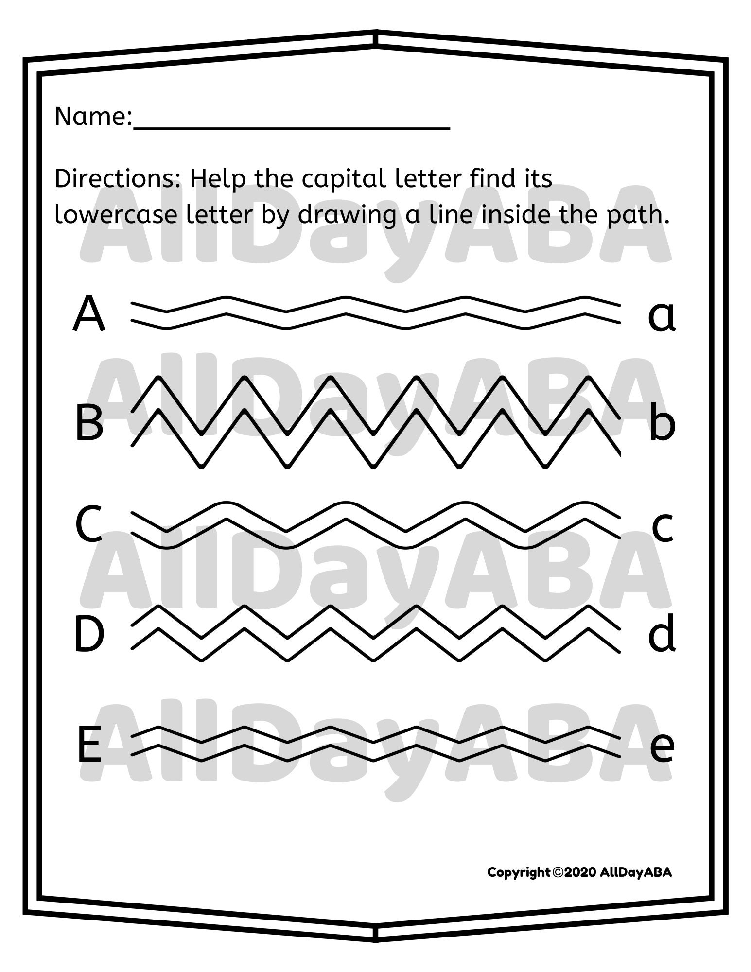 Tracing Worksheet Alphabet Tracing Sheets Occupational Therapy ABA Therapy Autism Worksheets Fine Motor Skills Printables BCBA Etsy New Zealand