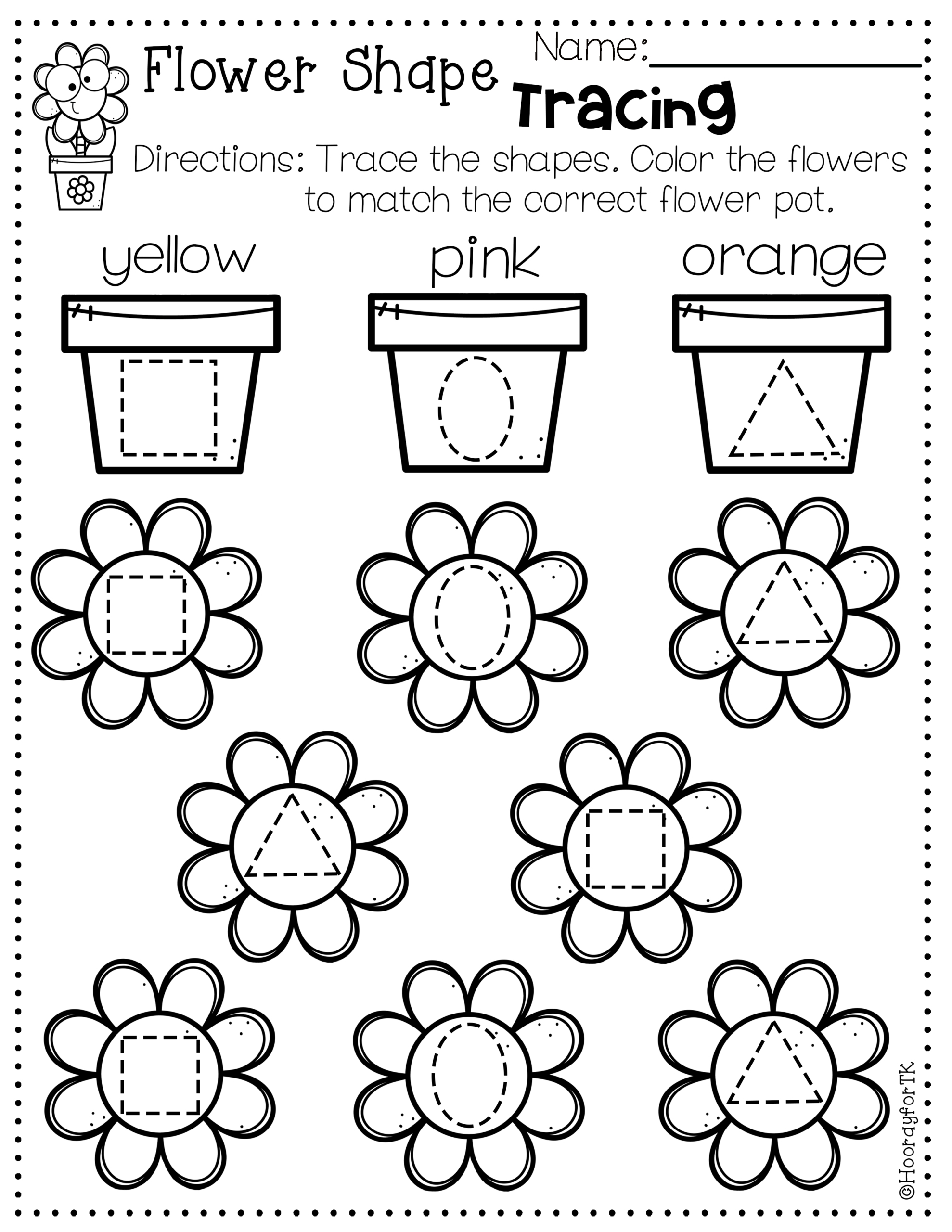 flower preschool worksheets
