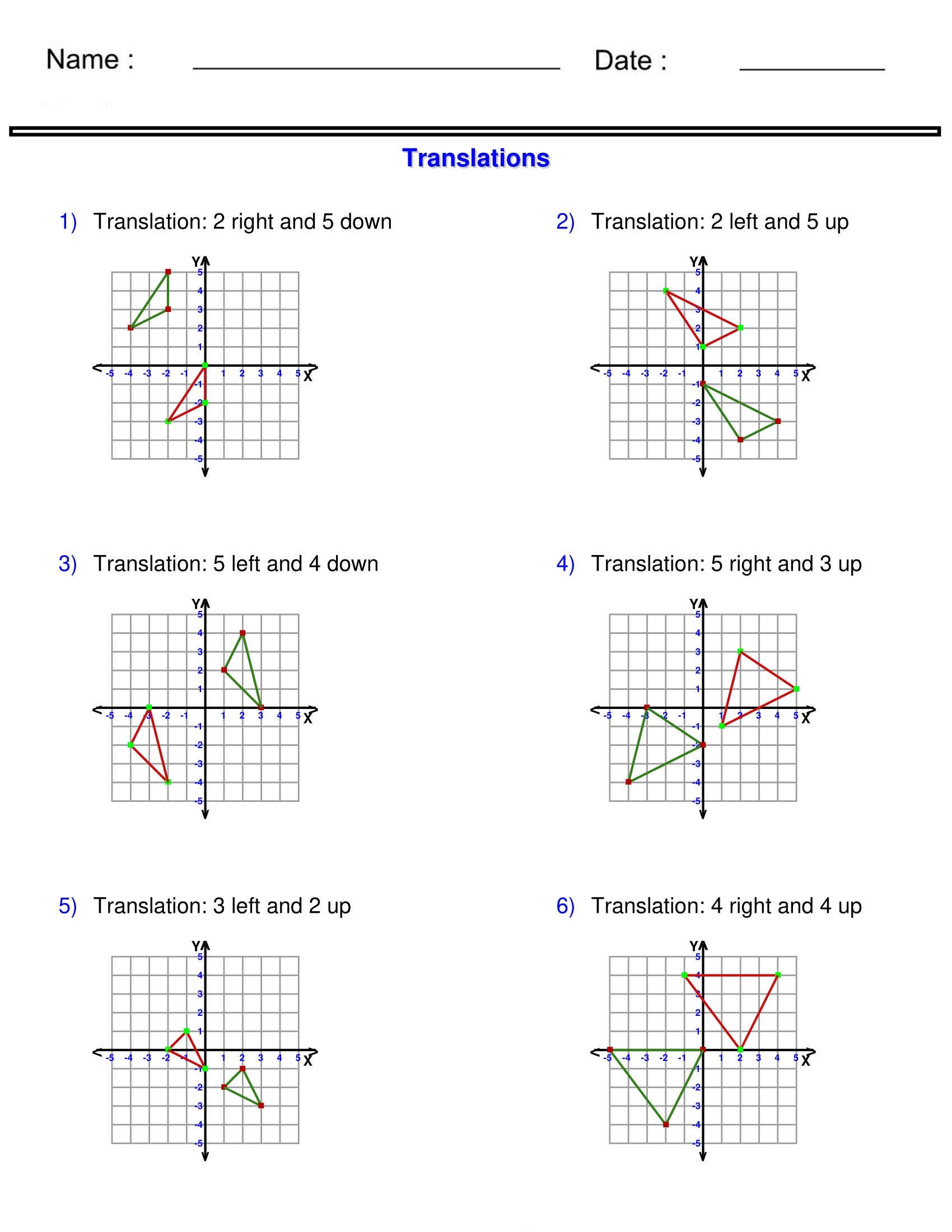 Translations Worksheets Transformations Worksheets Made By Teachers Translations Worksheets Transformations Worksheets Made By Teachers