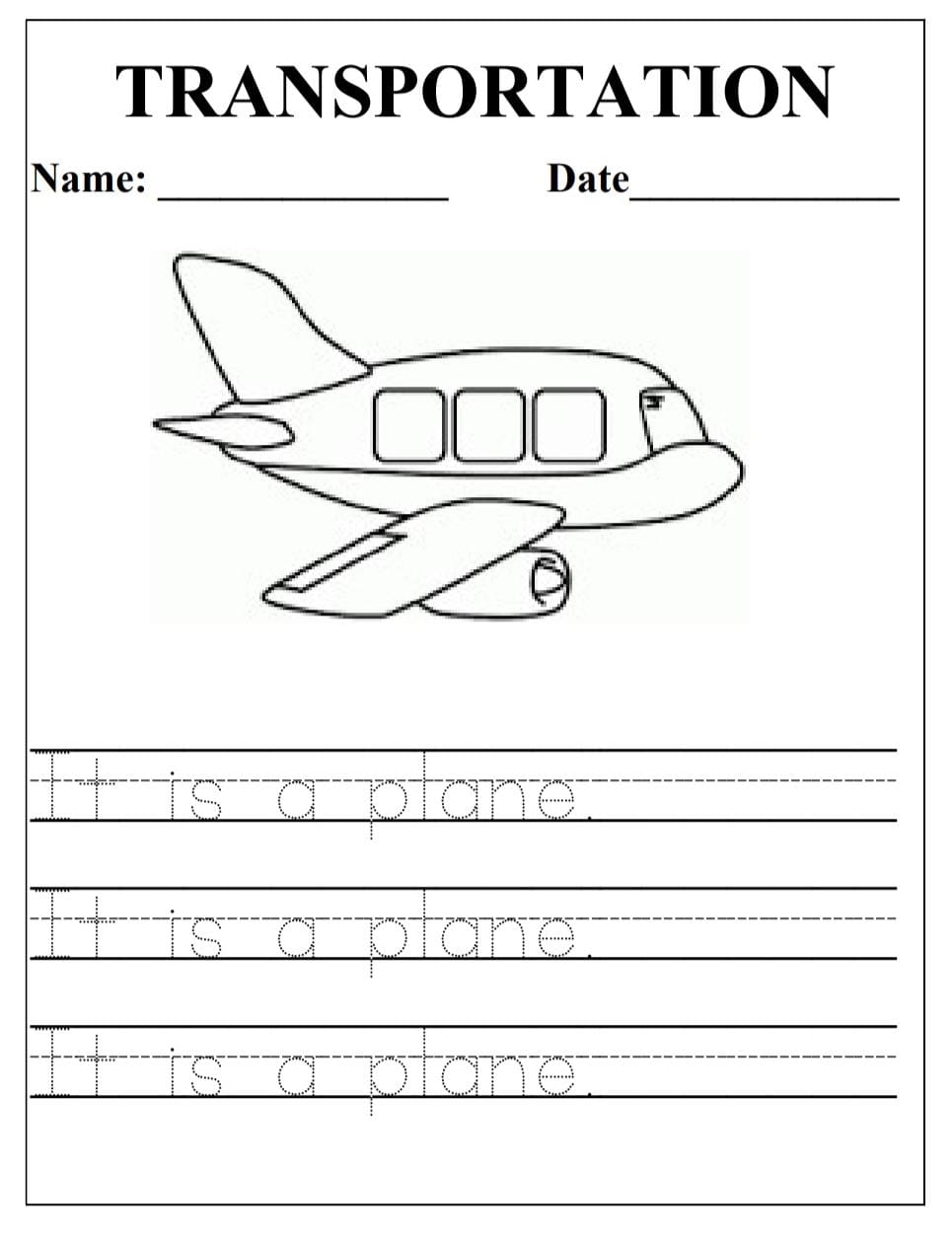 Transportation Printables Free