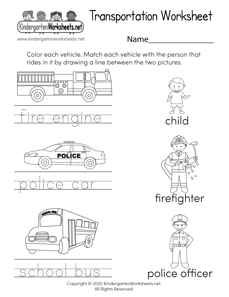 Transportation Worksheet Free Printable Digital PDF