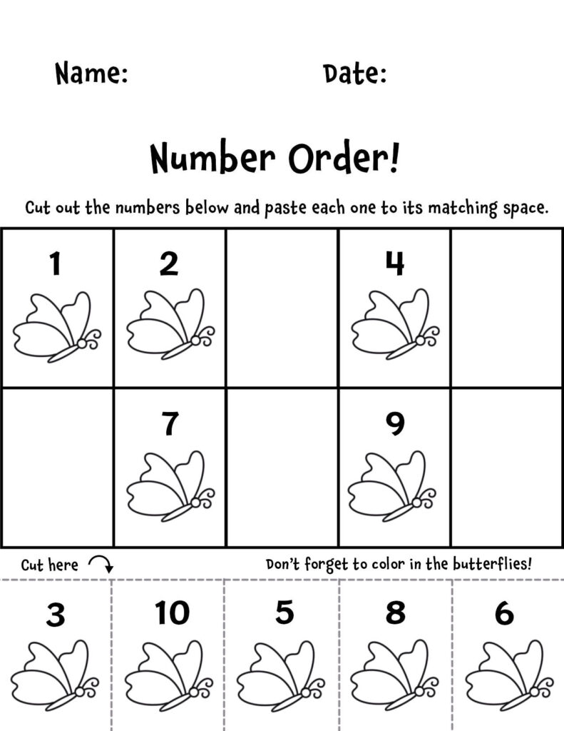 number preschool worksheets