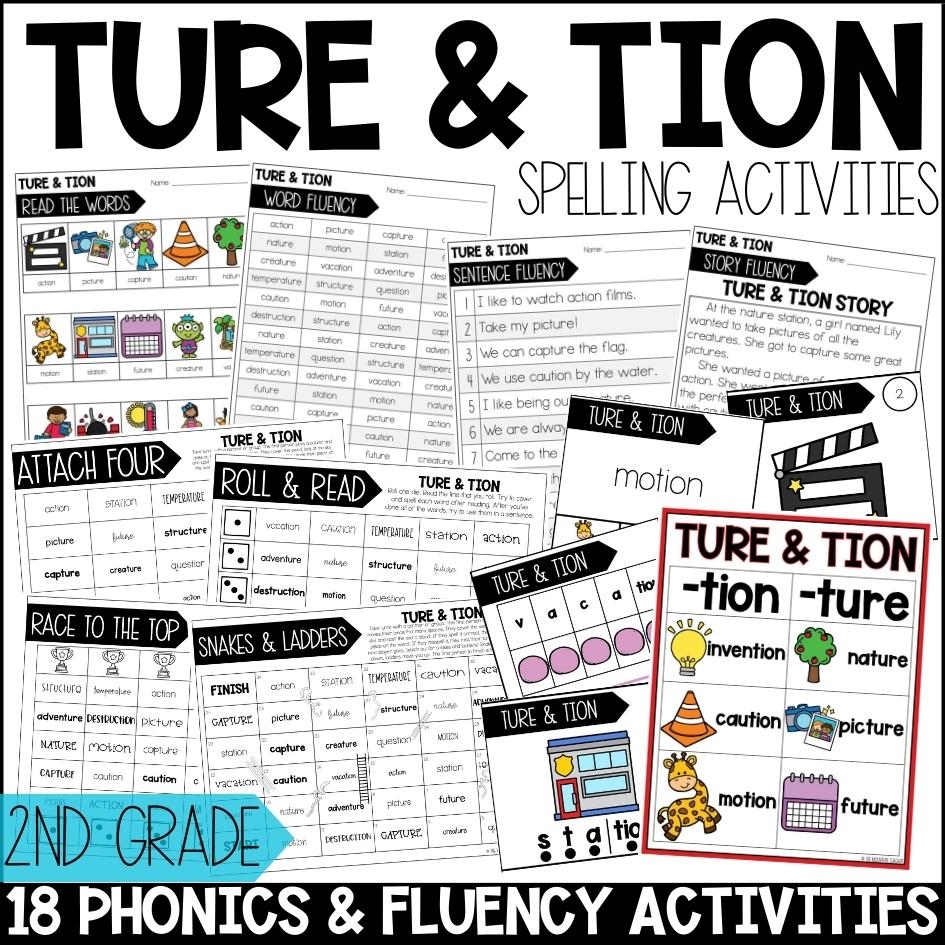 Ture And Tion Worksheets Activities Games For 2nd Grade Phonics Or Spelling Made By Teachers