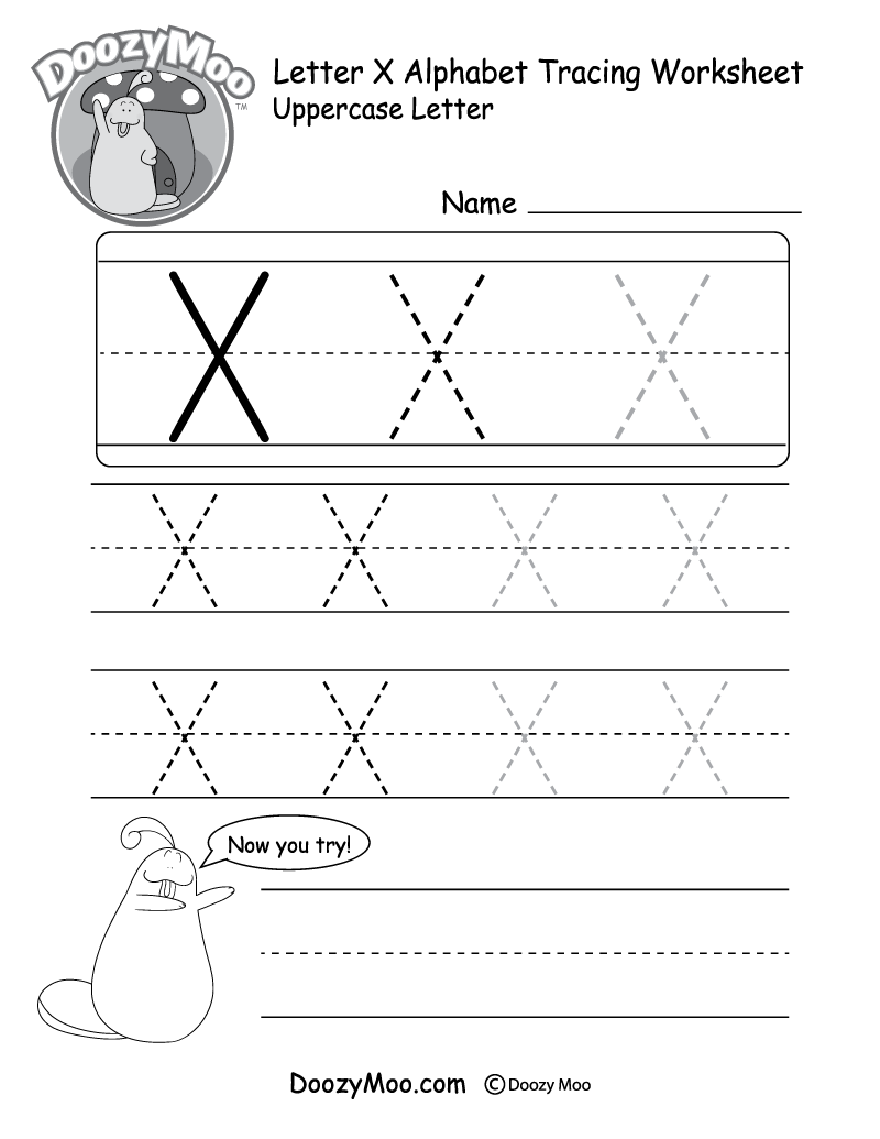 Uppercase Letter X Tracing Worksheet Doozy Moo Uppercase Letter X Tracing Worksheet Doozy Moo