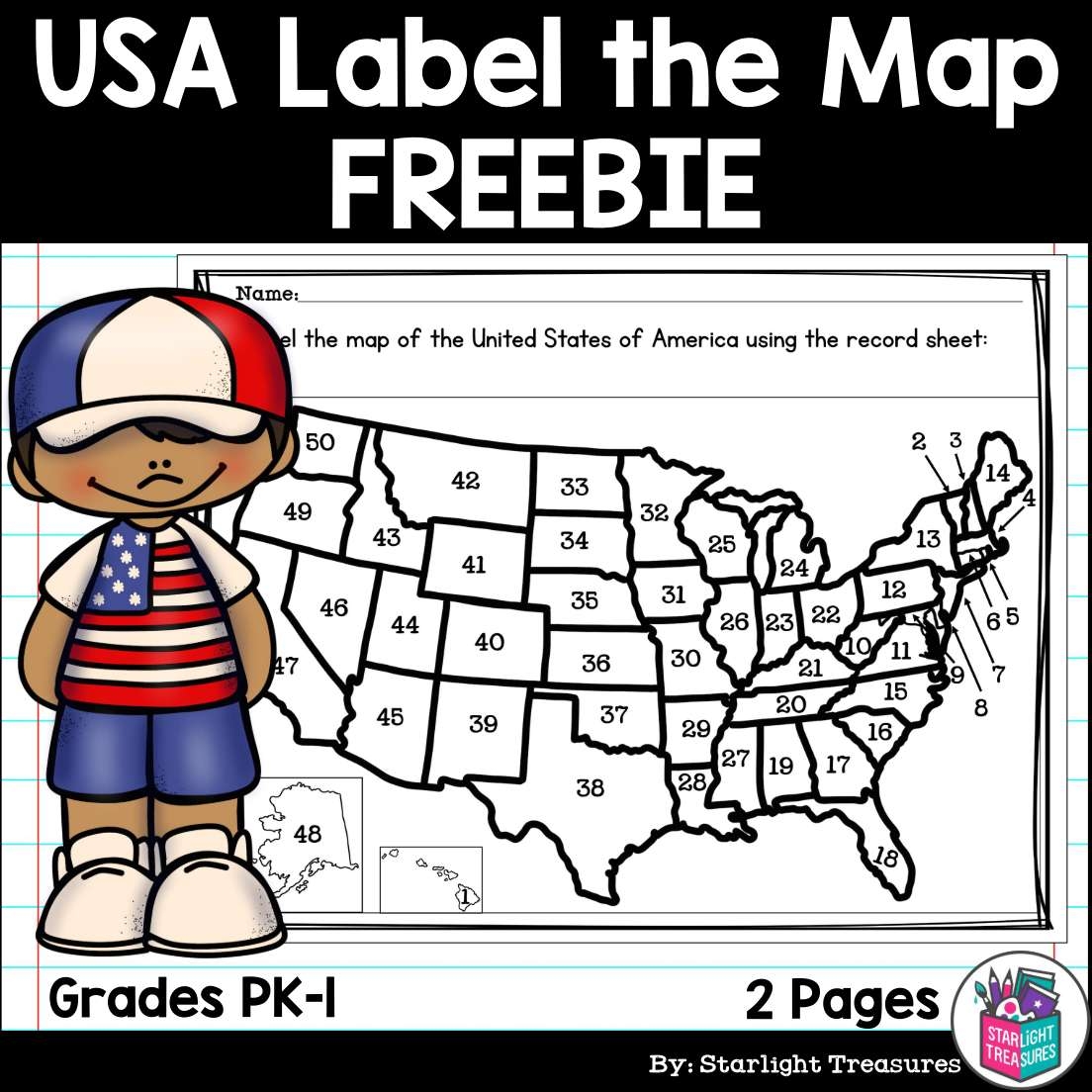 USA Label The Map Printable For Early Readers FREEBIE USA Map Activity Made By Teachers USA Label The Map Printable For Early Readers FREEBIE USA Map Activity Made By Teachers