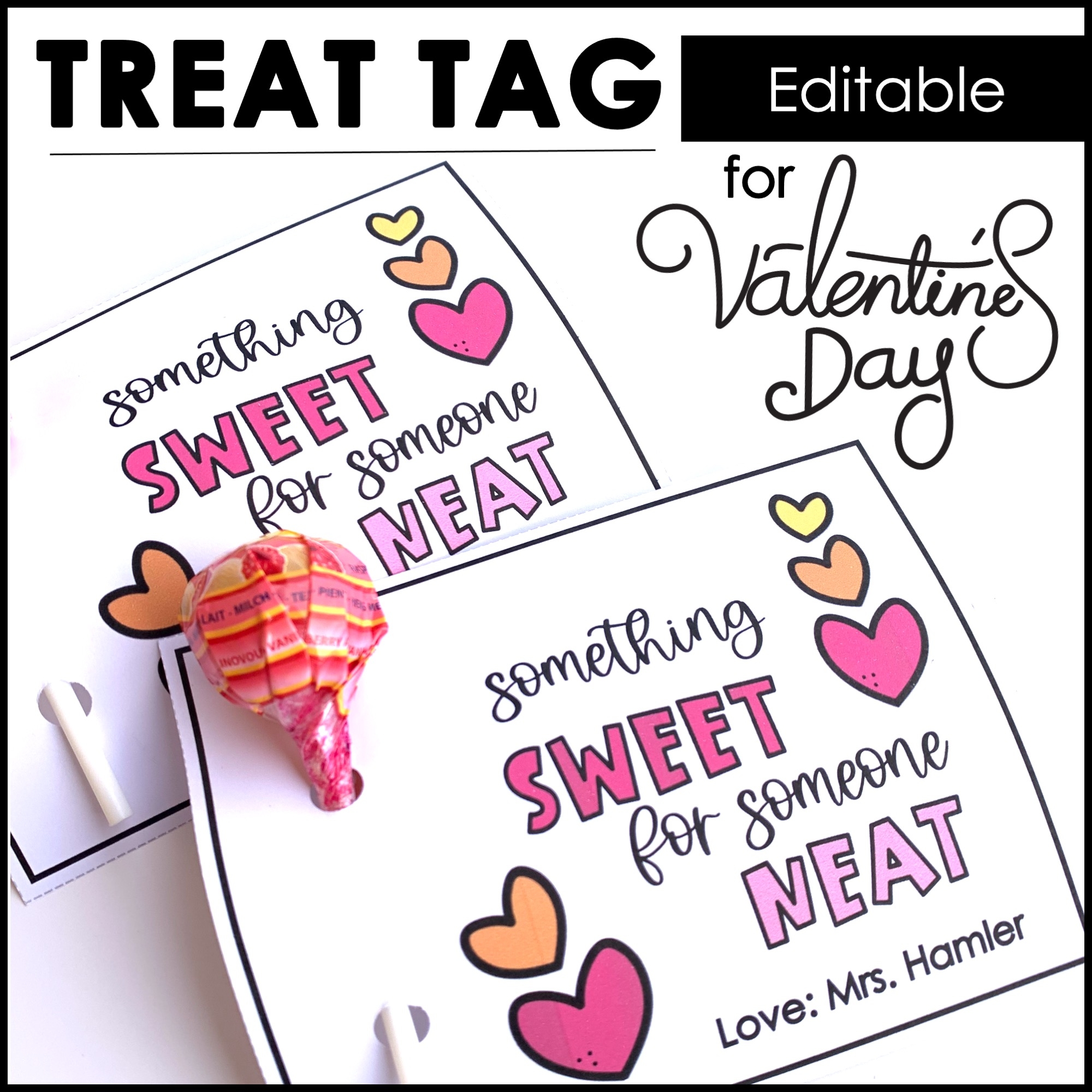 Valentine s Day Gift Tag Student Gift Card Lollipop Tag For Valentines Day Made By Teachers