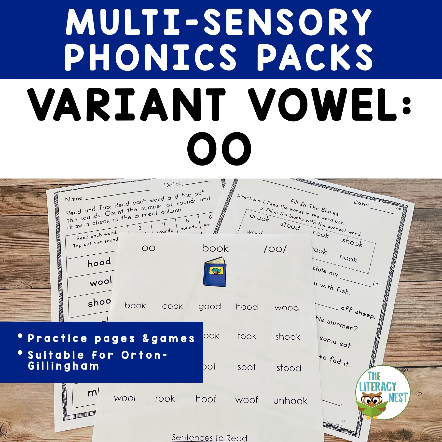 Vowel Teams OO Worksheets And Activities For Orton Gillingham Lessons The Literacy Nest